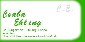 csaba ehling business card